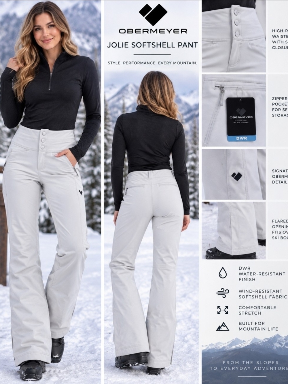 Obermeyer Jolie Softshell Women's Pants /Ten Girls' Bottom White Medium (10-12)